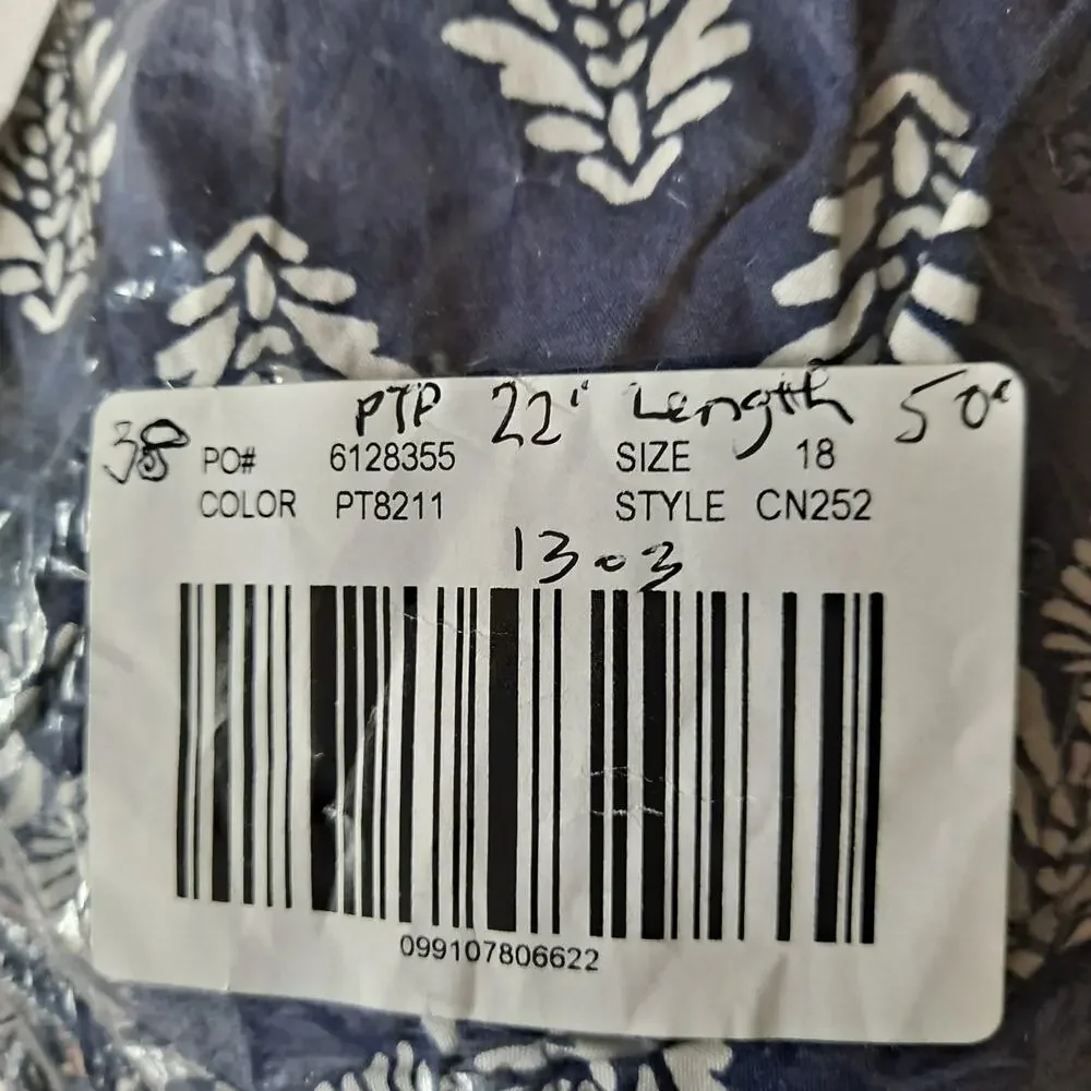NWT J. Crew Factory Willa Dress Leaf Print Puff Sleeve Tiered Midi Navy Size 18 - Picture 13 of 13